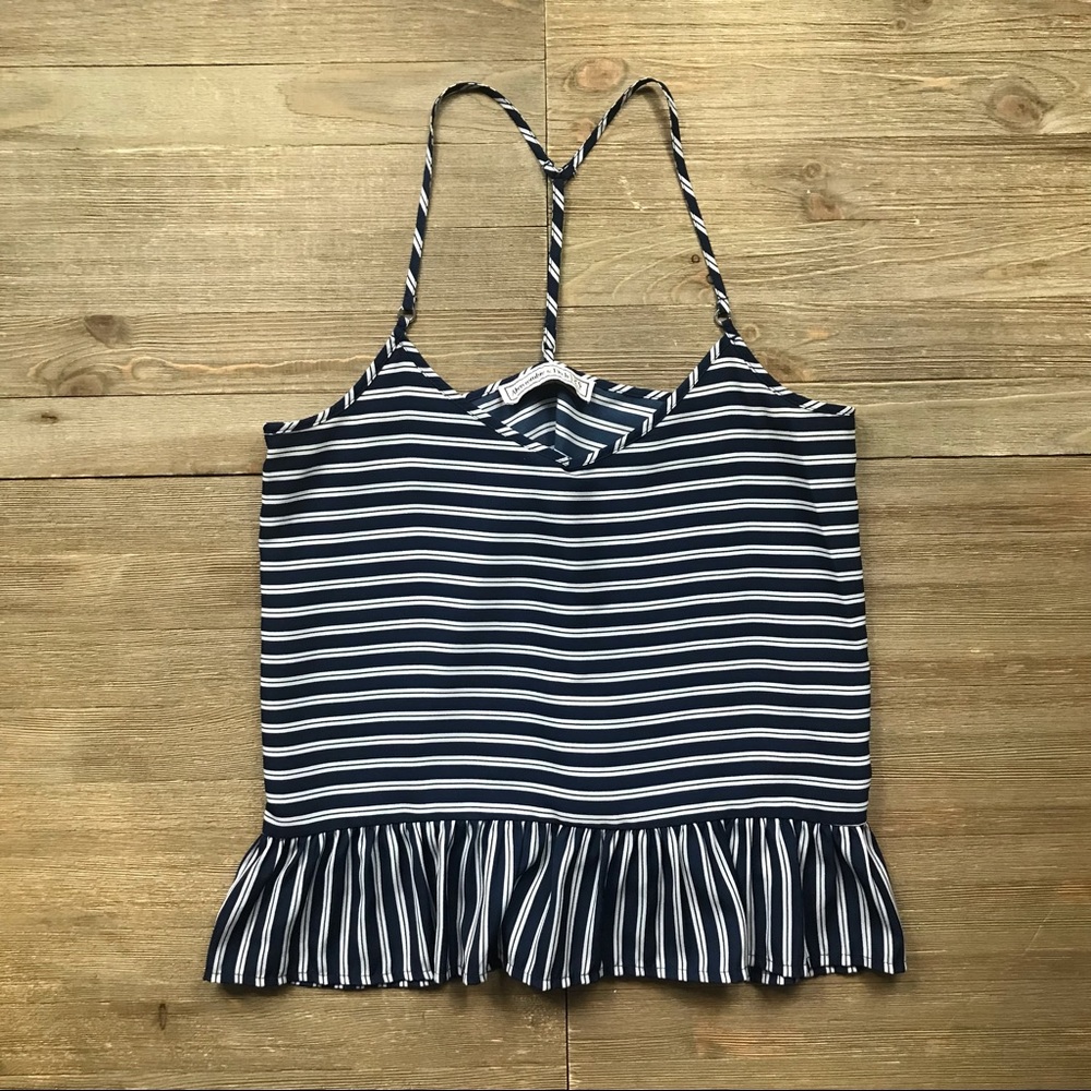 Navy Striped Women's Top